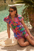Cindal Floral Hita Ruffle Top